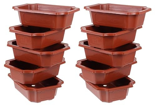 Milisten Maceta Rectangular Roja de Plástico para Bonsái, Accesorio de Jardinería Ligero y Fácil de Decorar, Adecuado para Celebracion Verano y Plantación en Jardín