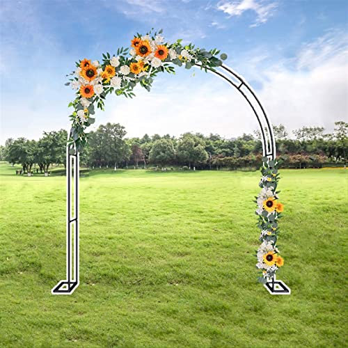 Cadre d'arche, Treillis d'arche d'arche de Rosier avec Base en métal, Treillis d'arche de Jardin pour diverses Plantes grimpantes, pergola d'arche de Mariage résistante aux intempéries Coule