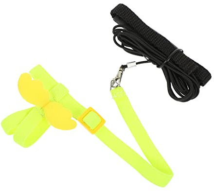 TOGEVAL Vogel-trainingsseil Papageien-Set Für Das Fliegentraining Von Heimvögeln Sicher Bequem Ohne Griff Verstellbare Größe Gelb Fluoreszierend