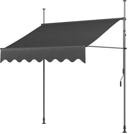 YUMIRRO TüRvordach Markise Balkon Terrasse einziehbare Markise Sonnenschutz Markise Klemme Garten Sonnenschutz mit Handkurbel ohne Bohren HaustüRvordach(300 x 120 cm)