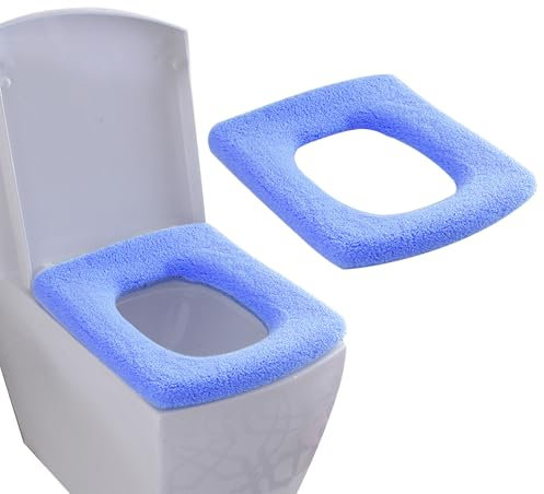 Guojanfon WC-Sitzbezüge, weich, dicker, wärmer, dehnbar, waschbar, groß, 2 Stück