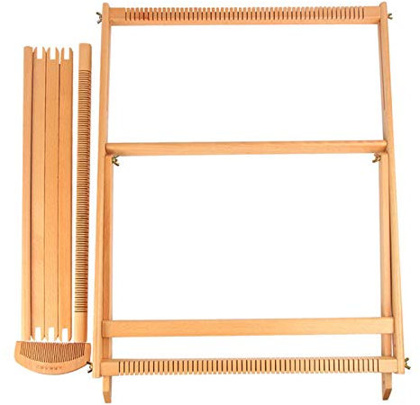 DzpKrka Webrahmen Set, Webrahmen Für Kinder, Webrahmen, Multi Craft Weaving Textil Nähwerkzeug Arts Großer Rahmen Zur Entwicklung Von Kreativität Und Motorik 49x64x3 cm