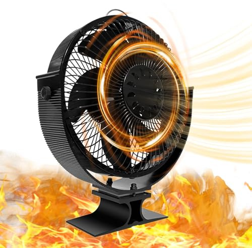 Ventilateur de cheminée chauffé avec couvercle de protection pour poêles à bois | Ventilateur de cheminée manuel non électrique, poêles à bois, poêles à granulés