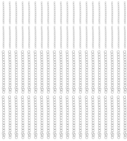 DICOSMETIC 120 Pièces 2 Tailles Chaîne D'Extension de Queue 0.98/2.16 rallonges de Collier Chaîne D'Extension Amovible en Acier Inoxydable pour la Fabrication de Bijoux