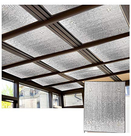 Sonnensegel Sichtschutznetz - Isolierfolie für Wintergarten Glas, Dicke Aluminiumfolie Schattenplatte für Balkon, Fenster, Pavillon, verstellbare Sonnenschutzabdeckung