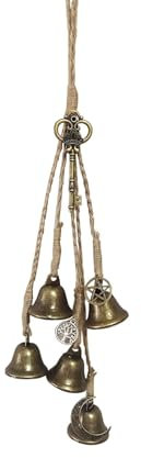 Campane a vento da giardino, in metallo, per esterni, da appendere, con tono chiaro, decorazione vintage per terrazze, cortili e finestre, idea regalo fatta a mano (protezione della casa e benedizione