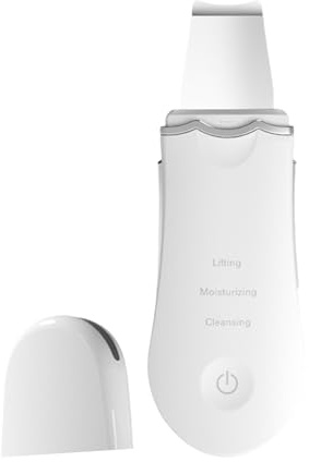 Krmoau Espátula Facial - Herramienta De Espátula Facial Recargable Con Ultrasonidos,Equipo Ultrasónico, Eliminador de Impurezas, Masajeador Tensor para Barbilla, Nariz, Frente, Mejillas