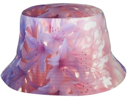 Hyacinth Bush Pattern Trendy Fisherman hat - Summer Travel Sun hat, Comfortable and Breathable, Fashionable Sun Protection Black