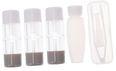 SMASOLO 3piezas Estuche para Gafas Transparente De Caja Organizadora para Lentes De Contacto Soporte De Almacenamiento para Viaje con Frasco Pequeño De Solución
