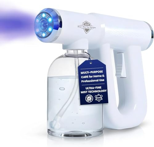 Pistola de pulverización profesional K12 Nano con luz azul, atomizador y nano vapor, pistola de pulverización inalámbrica y recargable para pulverizador de niebla fina, portátil y portátil para uso en