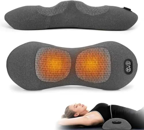 3 In 1 RüCkenmassagegeräT, Nackenmassagegerät, Rückenmassagegerät, Nackenmassagegerät mit Wärme, Rückenmassagegeräte mit Wärme, Vibration & Dehnung für Nacken, Schultern und Rücken, Büro,Zuhause,Reise