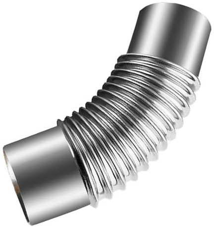 Tubo Di Scarico for Stufa In Acciaio Zincato - Scarico A Gomito Flessibile Da 45 Gradi for Stufe A Legna, Sistema Di Ventilazione for Rivestimento Camino(120mm)