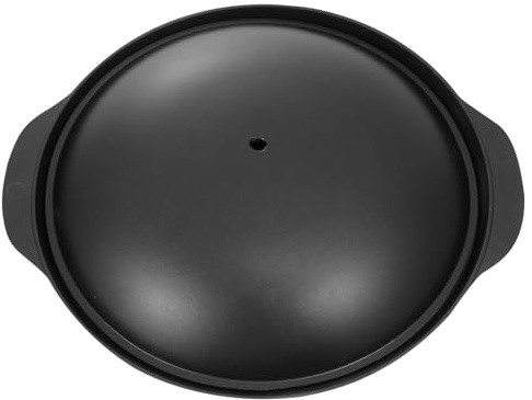 VICASKY Pentola in Alluminio per Riso Brasato 24 Cm, Casseruola Piccola con Coperchio Nero, Vaso di Terracotta senza Rivestimento per Cucina Ecologica e Risparmio Energetico