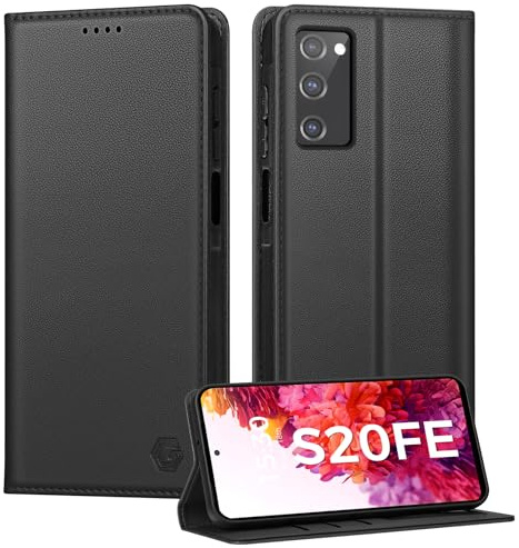 Kirnntca Handyhülle für Samsung Galaxy S20 FE Hülle, Kartenfach Premium PU Leder Klapphülle Schutzhülle, Standfunktion Tasche Flip Case für Samsung Galaxy S20 FE 5G/4G - Schwarz