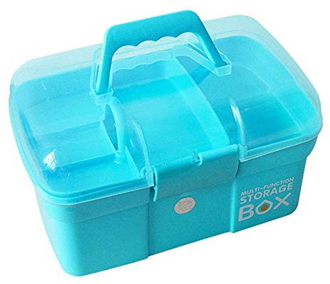 Aranticy Medizinbox Plastik Medizinkoffer 2 Schichten weiß Erste Hilfe Koffer Hausapotheke Medikamenteorganizer Aufbewahrungsbox mit Griff First Aid Box Case für Küche Schlafzimmer-27.5x17x16cm