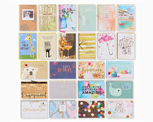 American Greetings Karten für alle Anlässe, Hochzeit, Geburtstag, Glückwünsche, Freundschaft, Trauer, Babyparty, Dankeschön (24 Stück)