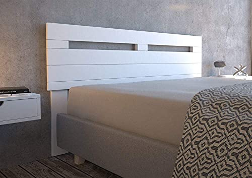 LA WEB DEL COLCHON Cabecero de Madera Rústico Provenza para Cama de 135 (145 x 90 cms.) Blanco nórdico | Cabeceros Madera | Dormitorio Matrimonio | Cabezal Cama |Estilo nórdico