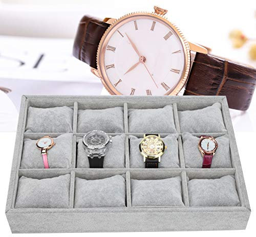 12 Grids Uhr Organizer, Uhr Aufbewahrungsbox, Uhr Vitrine Armband Etui Organizer Schmuck Display Behälter mit Kissen Uhr Aufbewahrungskoffer