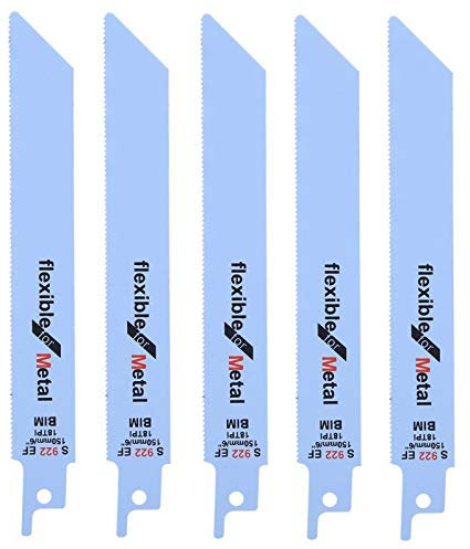 Set di lame per sega a gattuccio da 5 pezzi, lama per sega a gattuccio in metallo Kit di taglierina per la lavorazione del legno Utensile elettrico 150 mm / 5,9 pollici(S922EF)