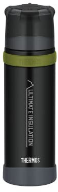 Thermos Mountain Beverage Bottle 0,50l, Black, Thermosflasche Edelstahl mit Trinkbecher, 24 h heiß / 24 h kalt, leichte Outdoorflasche, robust, zerlegbarer Verschluss, BPA-frei