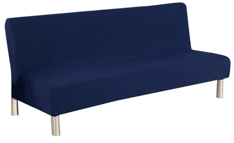 Meicynhoger Sofabezug ohne Armlehnen 3 Sitzer/2 Sitzer, Stretch Sofaüberwurf für Schlafsofa (L,Marineblau)