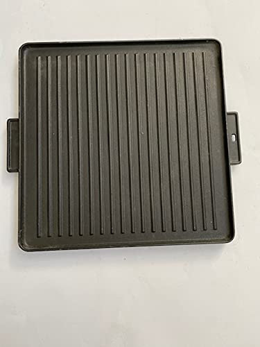 BISTECCHIERA Piastra in ghisa professionale reversibile carne pesce smaltata ruvida per alimenti 400 x 400 mm.