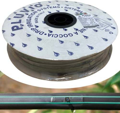 ATP | Manichetta Gocciolante Pluvio 16 mm Passo 30 cm, Tubo Piatto per Irrigazione a Goccia, 2 Litri/Ora, 8 Mils, Bobina da 250 metri - MADE IN ITALY
