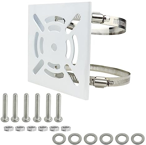 Soporte de mástil, soporte universal vertical para cámara de vigilancia con dos abrazaderas ajustables, soporte de mástil para cámaras de CCTV, luces de escenario, células solares