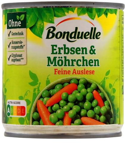 Bonduelle Erbsen & Möhrchen feine Auslese, 12er Pack (12 x 130g)