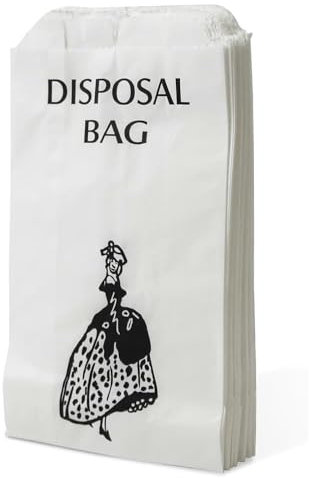 Clearly Disposable Paper Sanitary Bags, Pack of 100 Sanitary Disposal Bags, White Paper Bags for Period Pads, Feminine Hygiene Products, Nappies and More