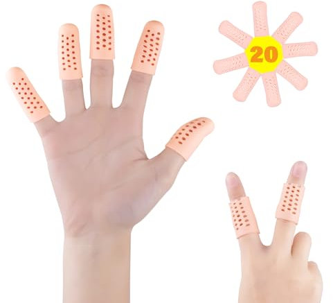 Decproch Fingerschutz, Fingerschutz bei Verletzung - 20 Stück Fingerpflaster, Fingerkuppenpflaster Fingerkuppenschutz, Fingerschützer, Silikon Fingerlinge Verband | Atmungsaktiv | Damen und Herren