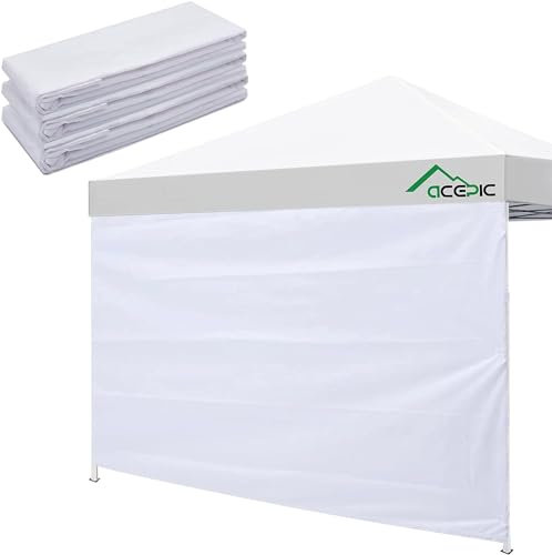 Acepic 3 Pezzi Pannelli Laterali per Gazebo 3x3m, Tessuto Oxford 210D Impermeabile, da Giardino, Esterni, Feste, Bianco(Tenda a baldacchino NON inclusa) (Bianco, 3 PCS)