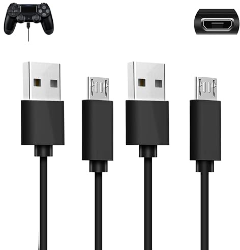 USB Charger Cable for Xbox One Controller 2M,Regulator Plug Charge Cable | 2pcs Replacement USB charger wire charging lead for xboxone controller lead compatible with ps4, xbox one/one s/one x