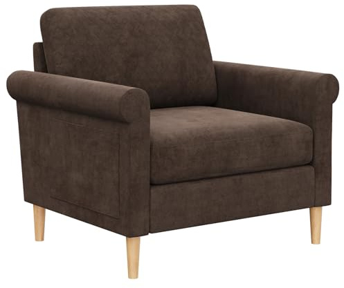 Vesgantti Einzelsofa，1 Sitzer Sofa mit bilateraler Taschenablage, Fernsehsessel für Wohnzimmer Schlafzimmer und Büro, Werkzeuglose Montage, 80T*75B*86H cm