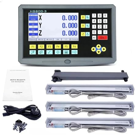Bilancia lineare digitale accurata Set di display LCD a 3 assi con di lettura digitale e righello ottico lineare da 3 pezzi 5U, linea da 50 a 1000 mm for tornio e fresatrice per Fresatrici Torni,Acces