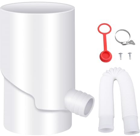 Tissting Rainwater Diverter, 8m Round Downspout Diverter Rainwater Collector Water Collection System Catch Rain Water for Outdoor White