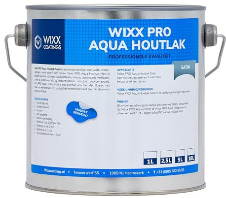 Wixx PRO Aqua Holzlack Satin - 1L - RAL 9001 | Cremeweiß