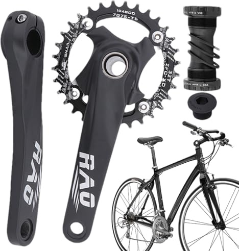 Demsyeq Cykelvev, 170 mm ihåliga integrerade vevsats - lätt aluminiumlegering smal bred kedjering kedjehjul för utomhusridning