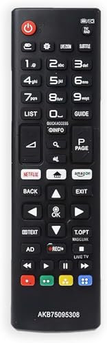 Universal Replacement LG TV Remote Control with Netflix & Prime Video Button AKB75095308 - Compatible with 3D, HDTV, LCD, LED, Smart TVs, Updated Long Distance Transmission Controller for All LG TV