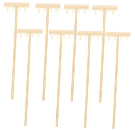 Toddmomy 8pcs Mini Bamboo Zen Garden Rake Tools Sand Rakes for Meditation and Tabletop Decor Miniature Accessories for Desktop Zen Garden and Sand Tray Craft