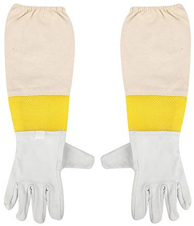 1 paire de gants d'apiculteur, gants d'apiculteur avec manches longues en maille unisexe pour apiculteur débutant fournitures d'apiculture professionnelle, 20,47 x 7,09 pouces