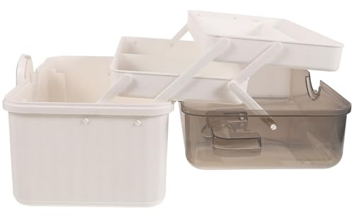 Garneck Boîte à Remède Multicouche Petite Taille Trousse De Rangement Remède 3 Niveaux En Pp Blanc Boîte De Pharmacie Portable Poignée Organisation Domicile Stockage Familiaux