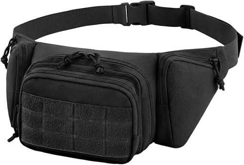Adiwo Bauchtasche Gürteltasche für Herren, Wasserdicht Hüfttasche Outdoor Groß, Reise Bauchtasche mit Diebstahlschutz, Laufgürtel Brustbeutel für Camping Wandern Fitness Fahrrad, Schwarz