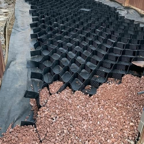 Stabilizzatore a griglia per ghiaia da giardino spesso 5,1 cm, 855 kg per metro quadrato, sistema di confinamento Geo Cell Grid per stabilizzatore di ghiaia per aree di traffico leggero traffico