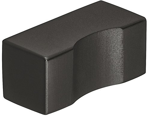 Gedotec Möbelknopf Edelstahl schwarz Schrank-Knopf mit Griff-Mulde für Schublade - H10056 | Edelstahl Möbelgriff Küche 12 x 25 mm | Design-Knopf eckig | 1 Stück - Möbel-Knäufe mit Möbelschrauben