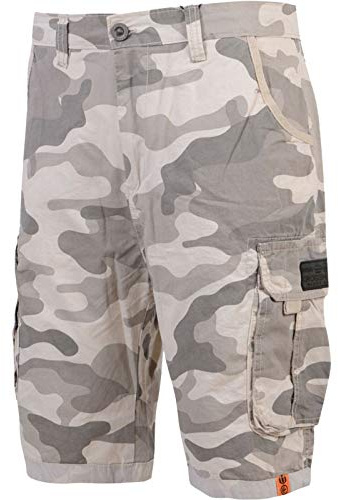 New Mens Crosshatch Cargo Combat Camo Army Shorts 3/4 Military Knee Length Size 30-42[Stone - Kemchai, 32 Waist]