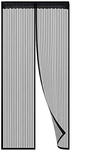 Insektenschutz tür Magnet Fliegengitter Balkontür, Loboo Idea Fliegengitter Tür (100x210cm,Schwarz)