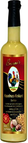 Braune’s Eierlikör Haselnuss-Krokant 0,5 L (14% vol.) – Besonders Cremig & Dickflüssig – Traditionelle Herstellung – Ideal pur, als Dessert, Cocktail oder zum Backen