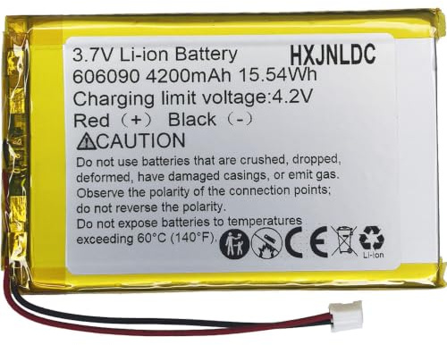 DC 3.7V 4200mah 606090 wiederaufladbare Lithium-Polymer-Batterie passend für DIY 3.7-5V elektronische Produkte mit eingebautem 2-Draht-Batterieaustausch und LED-Leuchten