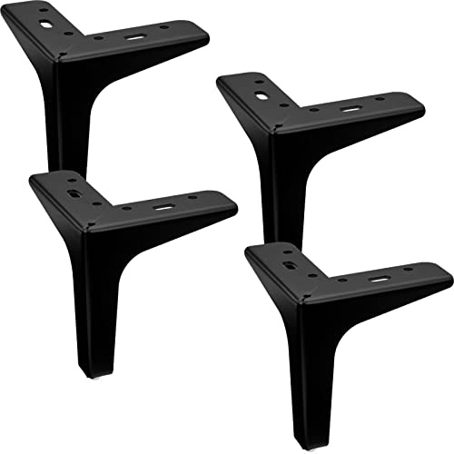 SOTECH 4er Set Möbelfüße Victor-NANNARP 130 mm schwarz matt | Sockelfüße Möbelbein Schrankfüße Sofafüße